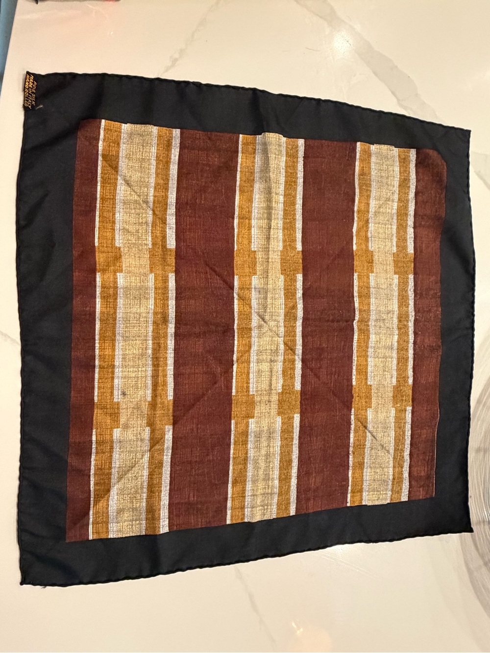 VTG silk handkerchief from French Franck Olivier / Italy Handrolled